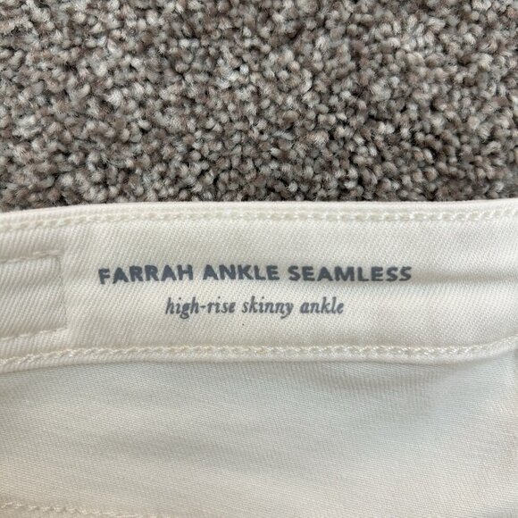 AG Women's Farrah Ankle Seamless Skinny Jeans Size 26 R Ivory Mid Rise EUC - Picture 14 of 16